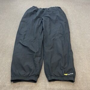 VTG Y2K Reebok Track Pants Wide-leg Ankle Zip Men's Medium Black Lined